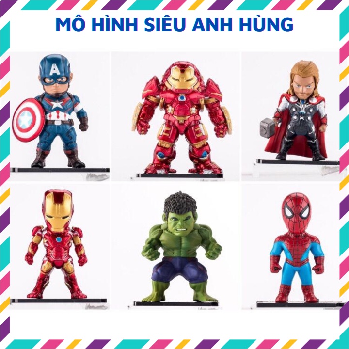 Bộ mô hình mini để bàn Marvel 6 nhân vật siêu anh hùng