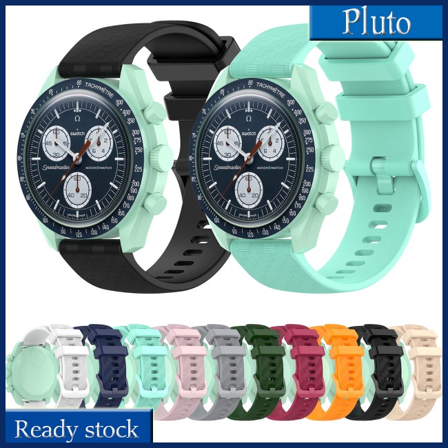 Mới Dây Đeo Thay Thế Bằng Silicon Họa Tiết Sợi Carbon Cho Omega X Swatch