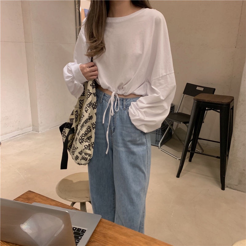 Áo Thun Tay Dài Dáng Rộng Phong Cách Hàn Quốc Thời Trang Cho Nữ Áo phông Nữ TX-19