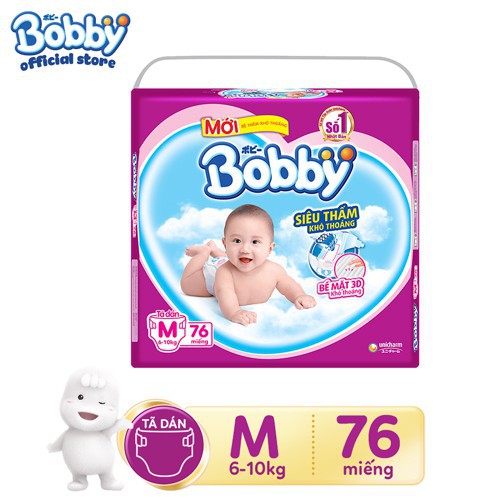 Tã dán Bobby cỡ M , XXL , XL 62 miếng