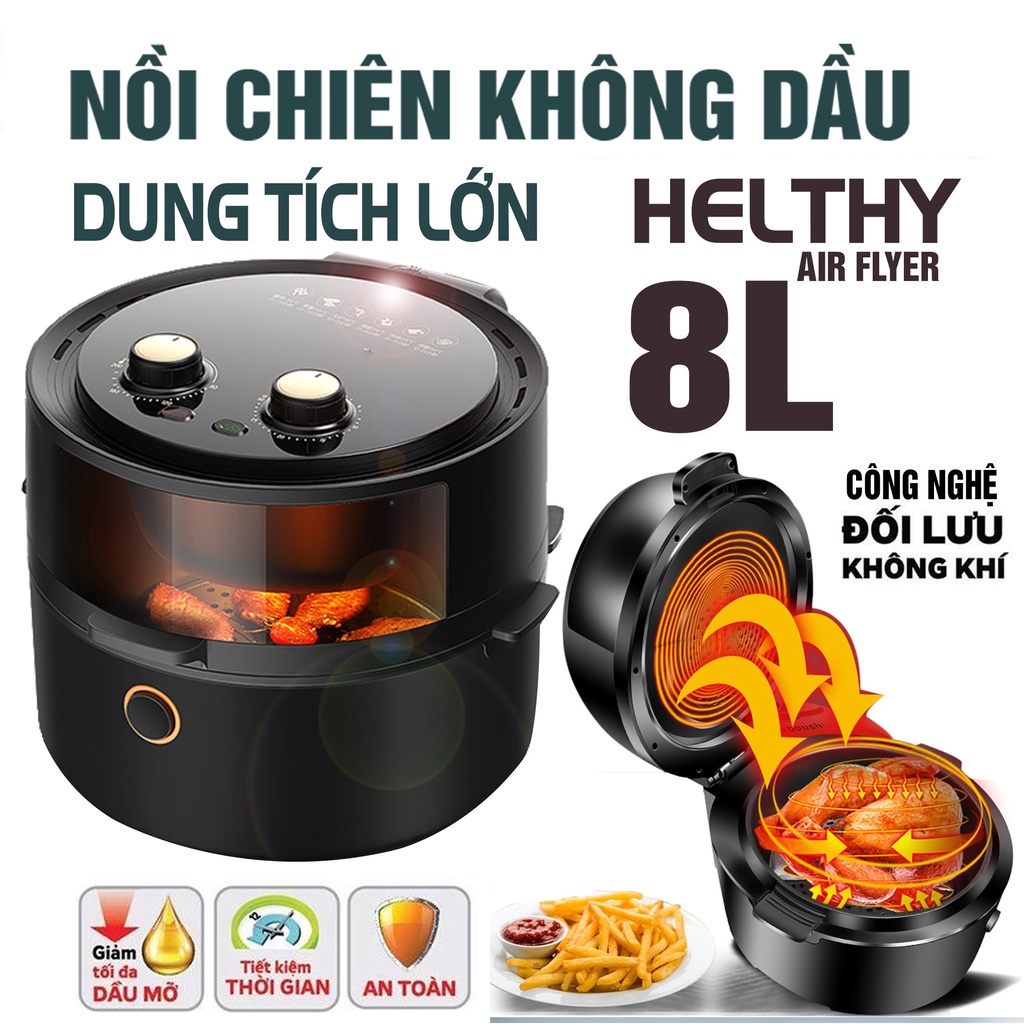 CAMEL - NỒI CHIÊN KHÔNG DẦU 6.5 LÍT 8 LÍT HÀNG CHÍNH HÃNG, BẢO HÀNH 12 THÁNG, MÓN NGON AN TOÀN SỨC KHỎE