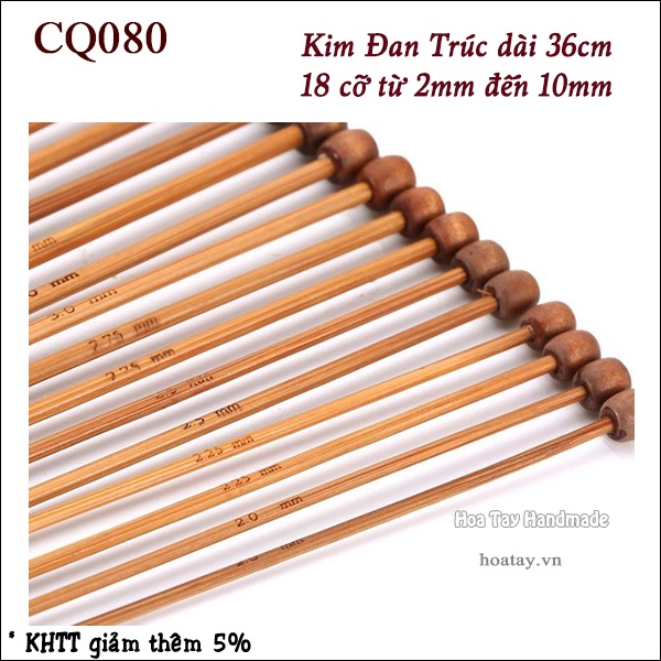 Kim đan trúc dài 36cm 18 cỡ Từ 2mm đến 10mm CQ080- Kim đan len
