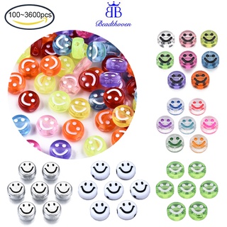 Set 100-360 Hạt Nhựa Acrylic Trong Suốt Mặt Cười 10x5mm: 2mm
