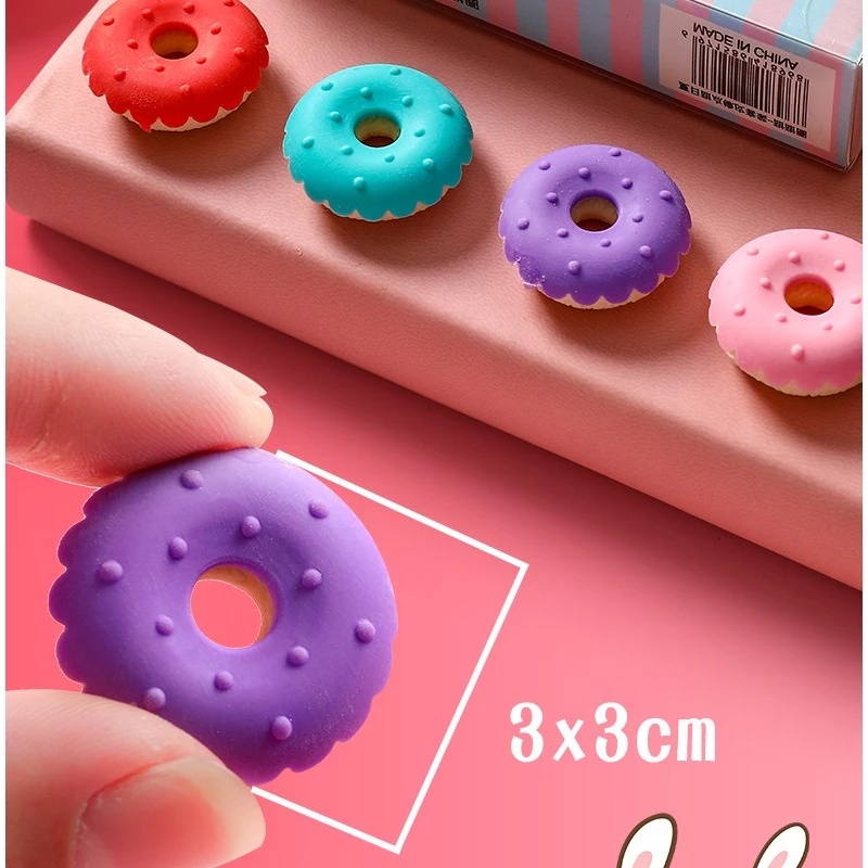 Bộ 4 Gôm Tẩy Mini Hình Que Kem Kẹo Mút Bánh Donut Cho Học Sinh - Minh An Saigon