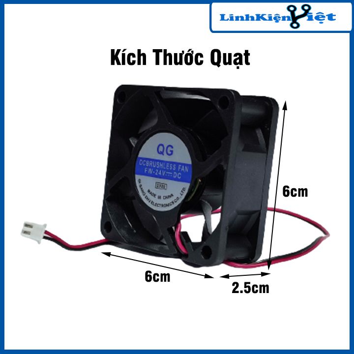 Quạt tản nhiệt 6x6x2.5cm nhỏ gọn điện áp 24V công suất 5W