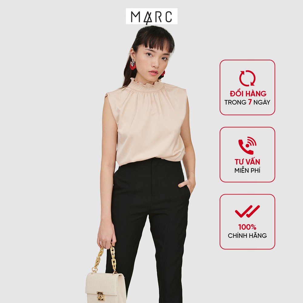 Áo kiểu nữ nhấn cổ smocking tay con - MARC FASHION