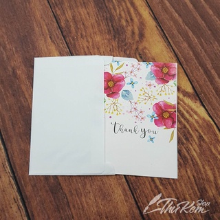 Thiệp cảm ơn, thank you dành tặng người thân, bạn bè nhỏ, xinh xắn 12.3*8.5cm có kèm phong bì đựng thiệp