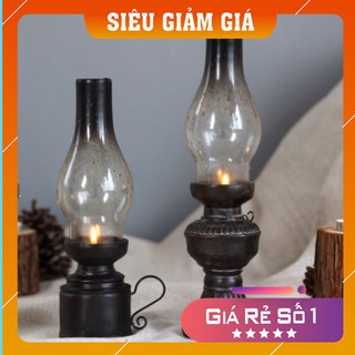 Đèn dầu 2 mẫu cổ điển dùng làm phụ kiện chụp ảnh vintage