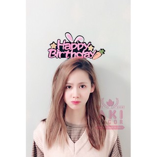 Cài tóc Happy birthday tai thỏ cà rốt