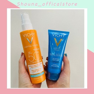 Set Xịt Chống Nắng Vichy 200ml Beach Protect SPF50+ kèm kem nhả nắng 100ml