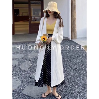 cardigan len dáng dài