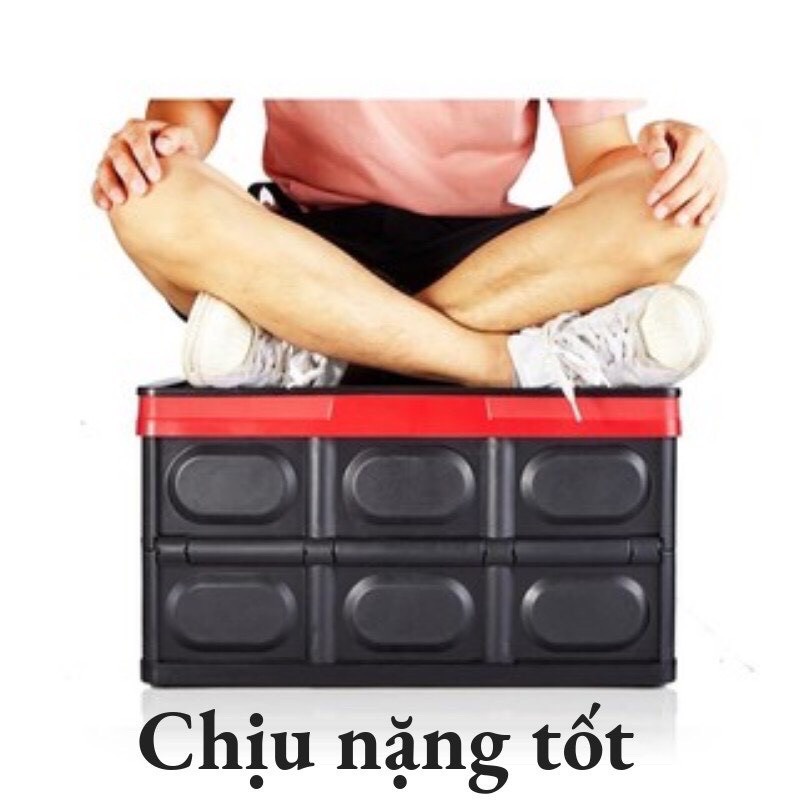 Hộp Để Đồ Gấp Gọn Thông Minh - Thùng Nhựa Đựng Đồ Cốp Sau Ô Tô Siêu Tiện Lợi 55l, LỖI 1 ĐỔI 1
