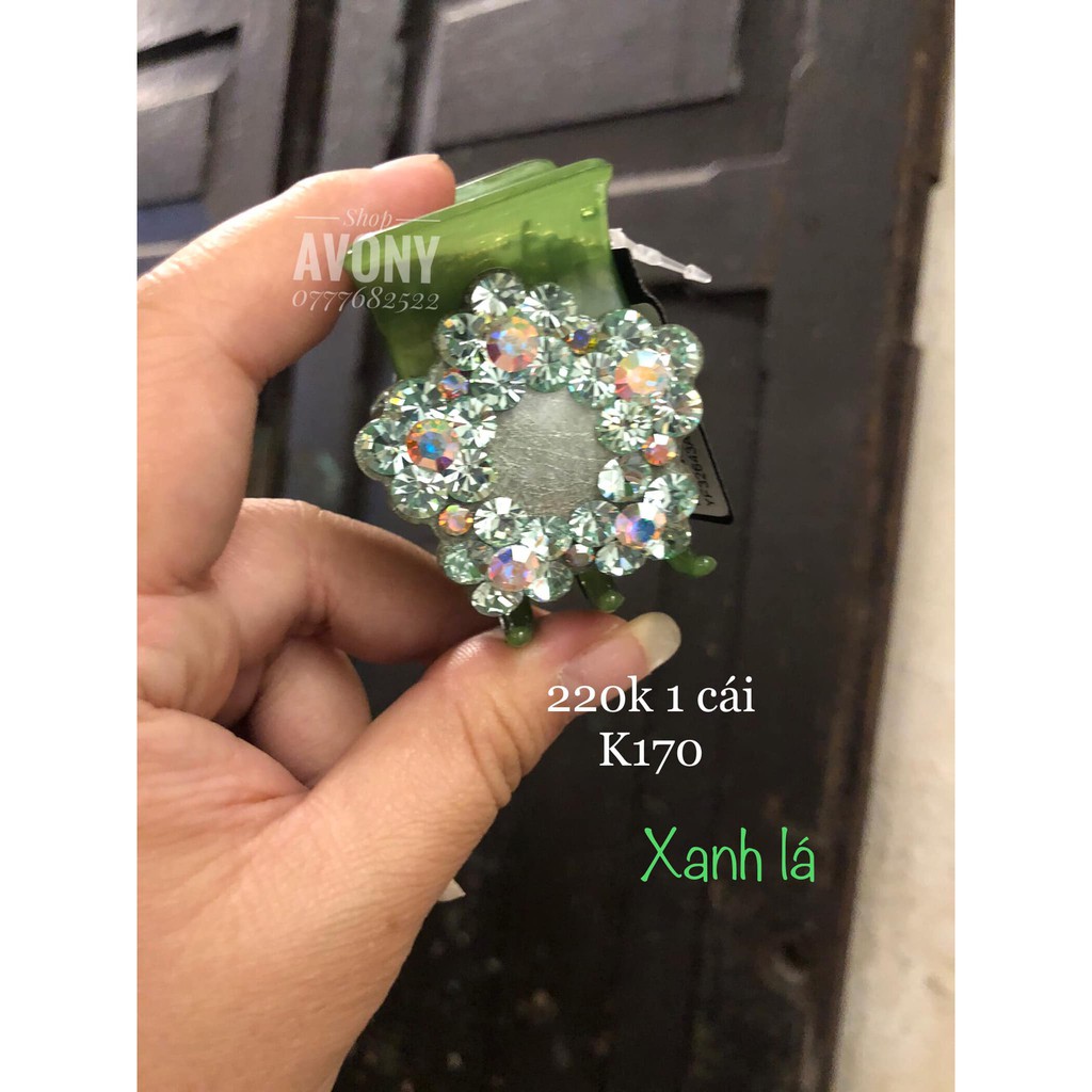 Kẹp tóc càng cua 5 răng sao đính đá màu hình hoa Marcely