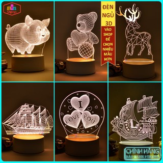 ✅[ Chính Hãng] Đèn Ngủ 3D thay đổi 3 màu sắc, nhiều mẫu mã đa dạng và là món quà ý nghĩa cho bạn và người thân