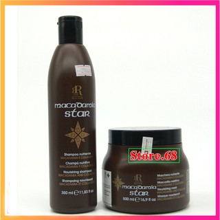 ✅[ RR LINE ] DẦU GỘI KEM + Ủ TÓC PHỤC HỒI TÁI TẠO TÓC MACADAMIA STAR GỘI  350 + HẤP 500ML CHÍNH HÃNG
