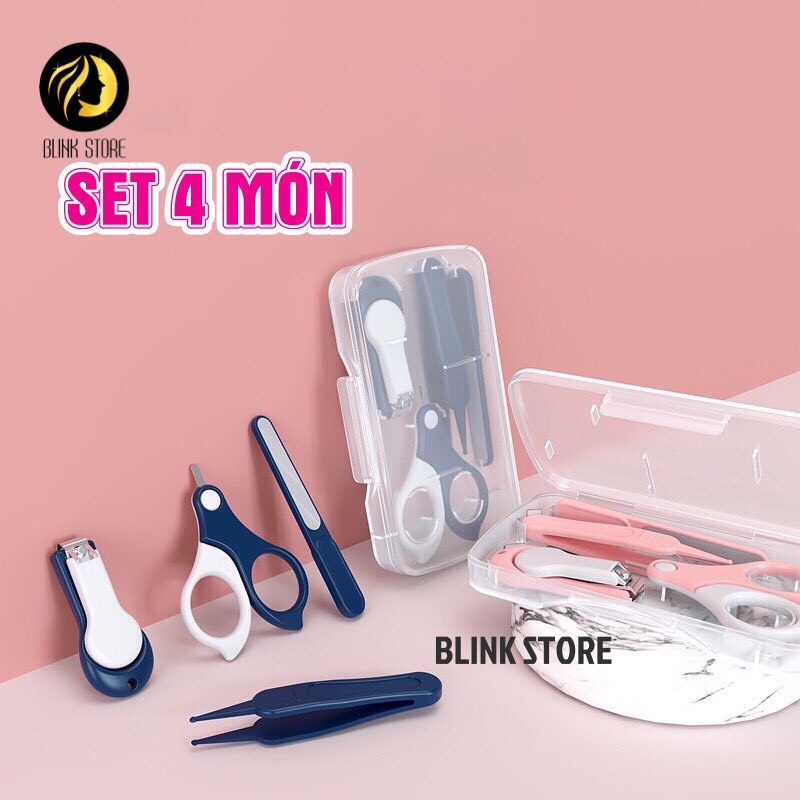 [SET 4 MÓN] Dụng cụ cắt bấm móng tay cho bé an toàn, tiện lợi, đầy đủ, chất liệu nhựa ABS an toàn và thép không gỉ