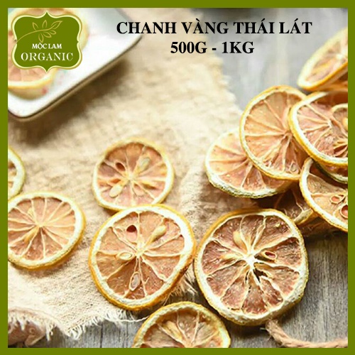 [TẶNG KÈM ĐƯỜNG PHÈN] Chanh vàng thái lát nguyên miếng Mộc Lam Túi zíp 500g - 1kg