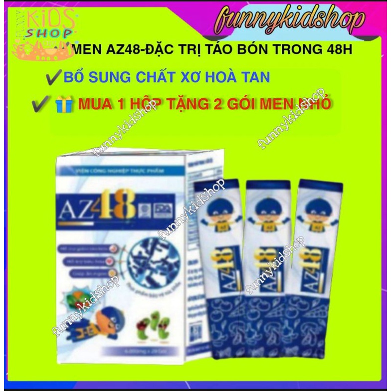 [Combo 2 Tặng 1 hộp 4 gói] Men hỗ trợ tiêu hóa AZ48 - Men tiêu hóa AZ48- Men vi sinh Az48 giúp bé hết táo bón, biếng ăn