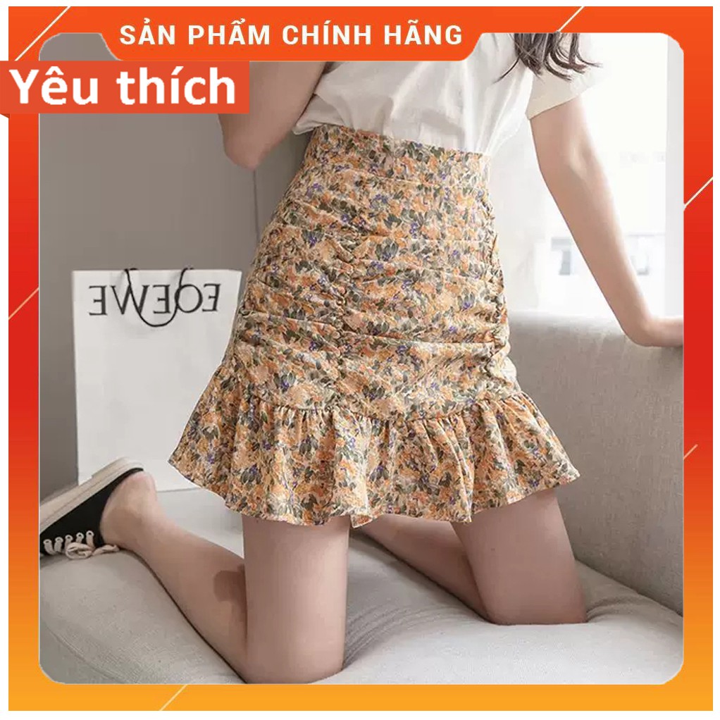 Chân Váy Nhập khẩu Trung Quốc, Ngắn Chữ A Có Quần Trong, Hoa Nhí, Chất Liệu Vải Mềm Dày Dặn Phong Cách Hàn Quốc