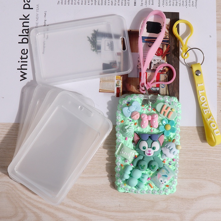 Set 10 Bao Đựng Thẻ ID / Thẻ ID Bằng Nhựa Trong Suốt Cho Học Sinh Giá Đỡ