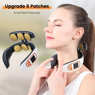 Máy mát xa cổ 6 điểm nâng cấp nhiệt 15 cường độ với sạc usb