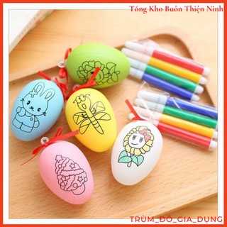 Bộ đồ chơi trứng tô màu kèm 4 bút màu