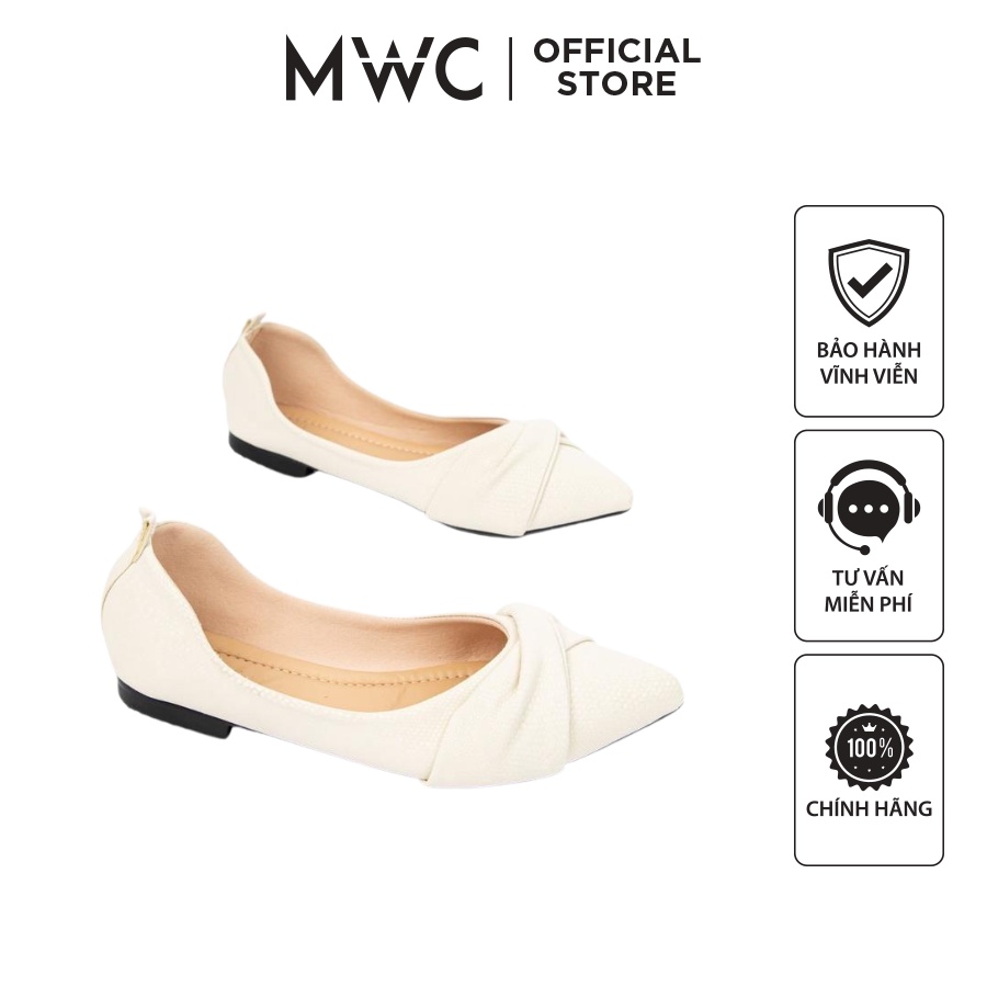 Giày MWC 2236 - Giày Búp Bê Xoắn Nơ, Búp Bê Xinh Xắn, Giày Búp Bê Da Nhung