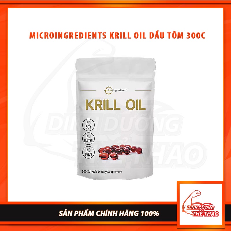 Viên Dầu Krill Oil Hỗ Trợ Tăng Trí Nhớ, Sáng Mắt MICRO INGREDIENTS KRILL OIL 300 VIÊN