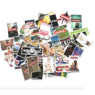 🔥Sticker Chống Nước Supreme - One Piece Miếng Dán chống thấm, dán mũ bảo hiểm, xe, vali,...