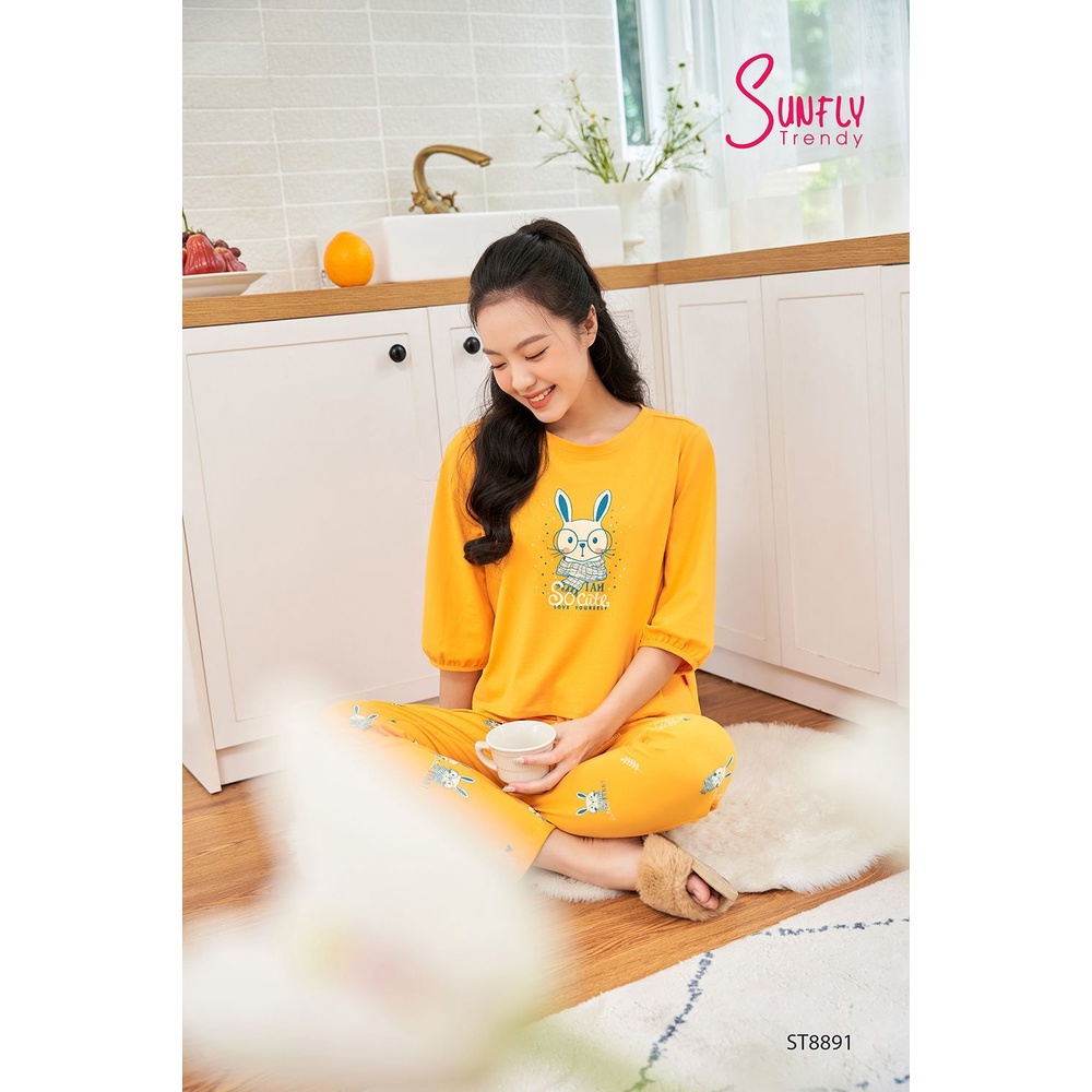 ST8891 - ĐỒ BỘ MẶC NHÀ COTTON ÁO TAY LỠ QUẦN DÀI