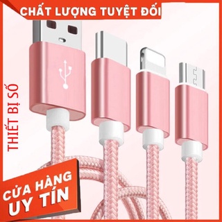 Cáp sạc đa năng 3in1 dây dù cho Lighting Micro USB Type C -DC1058