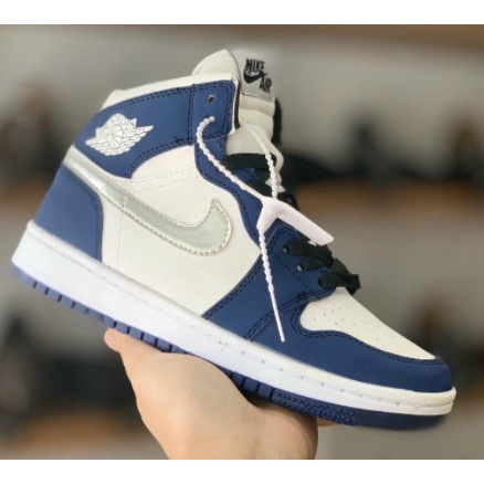 Giày Jodan Xanh Tím Than Cao Cổ , Giày JD1 Xanh navy Cao Cổ Full Box Bill