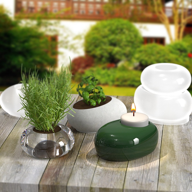 Khuôn Silicone Làm Giá Đỡ Chậu Hoa Epoxy Resin DIY Trang Trí Nhà Cửa