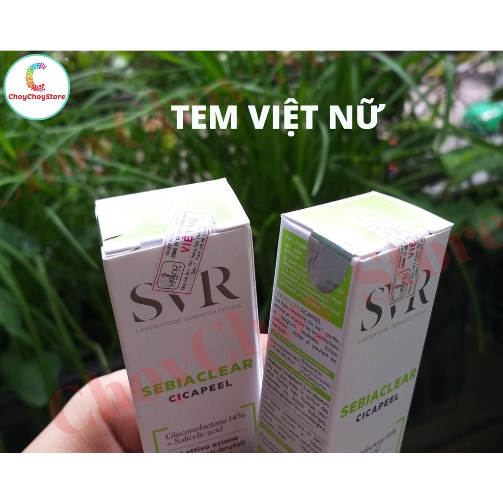 [TEM VIỆT NỮ] Gel giảm mụn 14% PHA + BHA SVR Sebiaclear Cicapeel 15mL