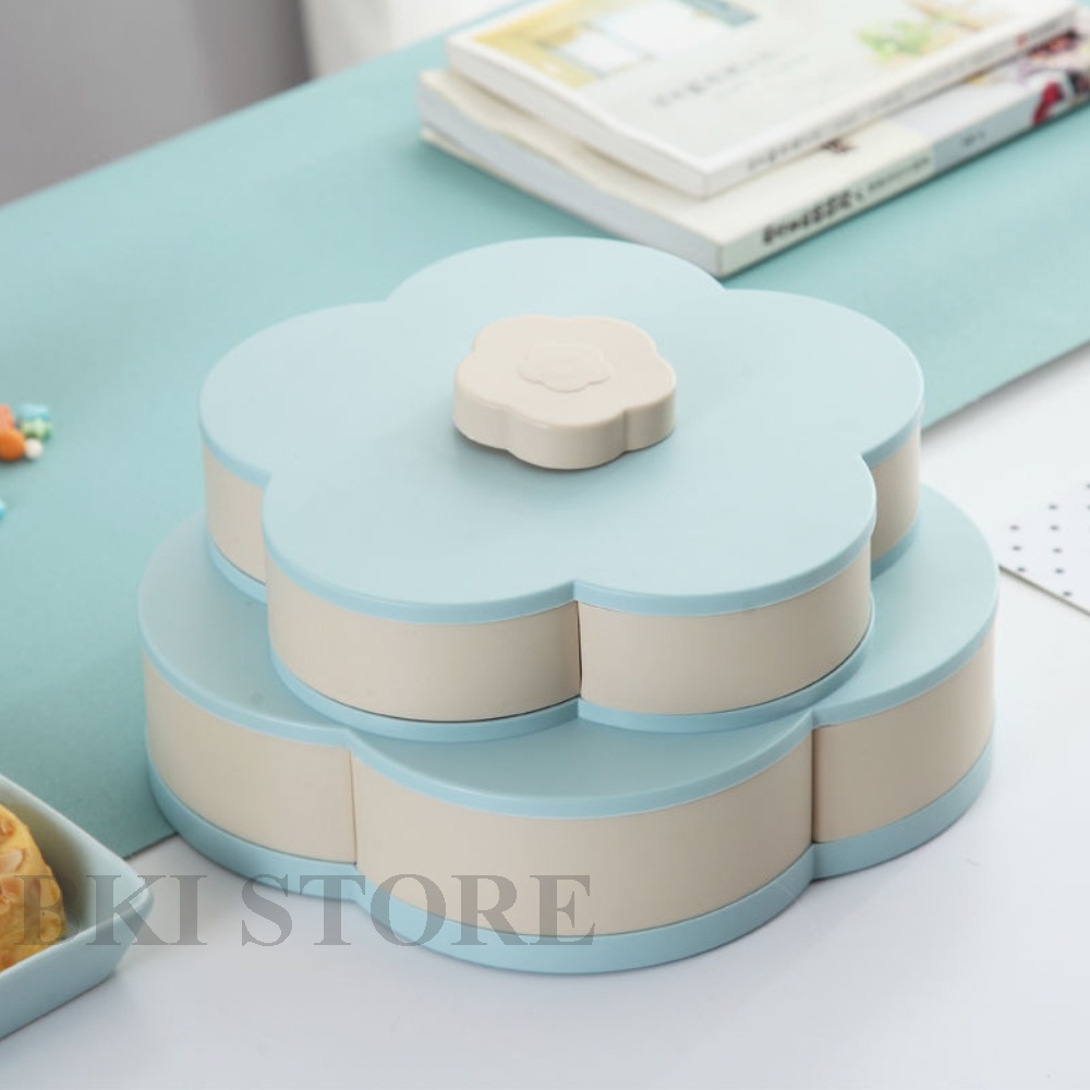 Khay Mứt Tết 2 Tầng , Khay Đựng Bánh Kẹo Ngày Tết Xoay Gấp Gọn Mẫu Mới 2022