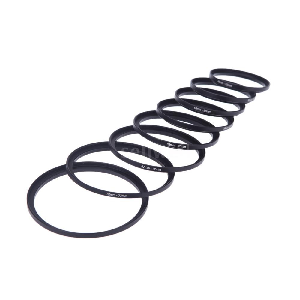 Bộ 8 vòng điều chỉnh bộ lọc step-up 49-52-55-58-62-67-72-77-82mm 49mm-82mm chuyên dùng cho máy ảnh