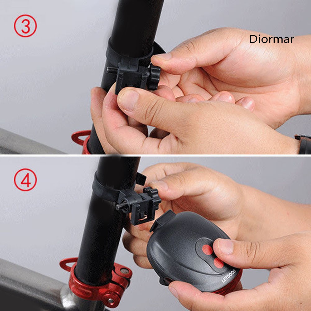 Đèn Led Hậu Cảnh Báo 5 Bóng Tiện Dụng Cho Xe Đạp