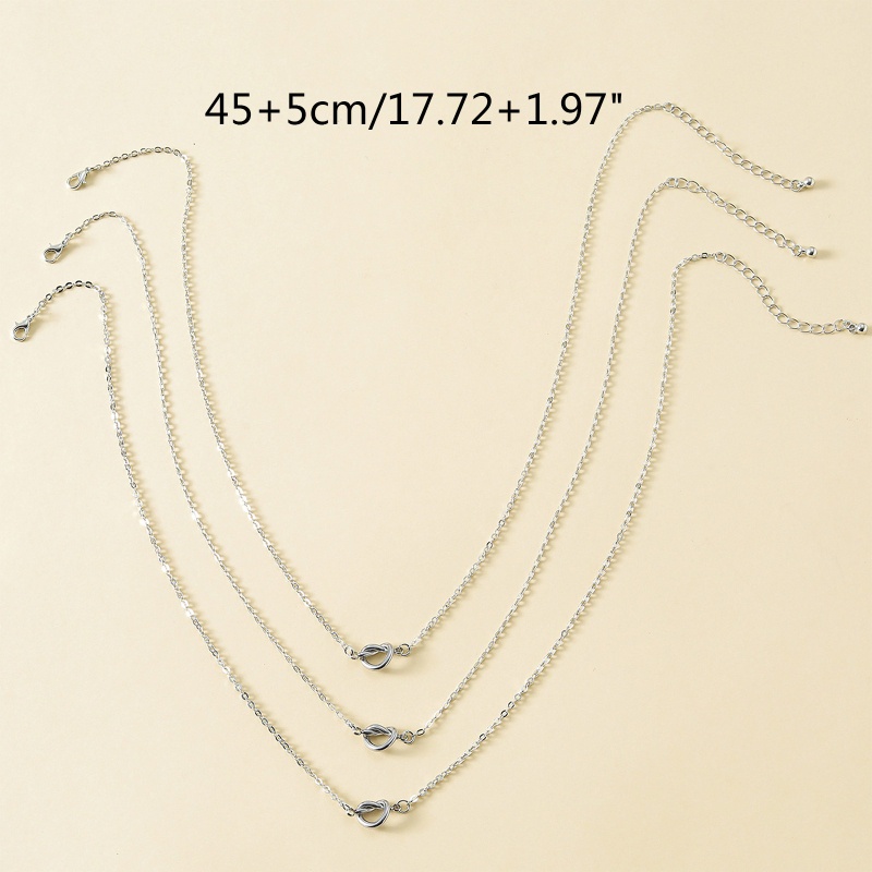 1 Set Vòng Cổ Thắt Nút Hình Trái Tim Bằng Thép Không Gỉ Phong Cách Âu Mỹ Sáng Tạo