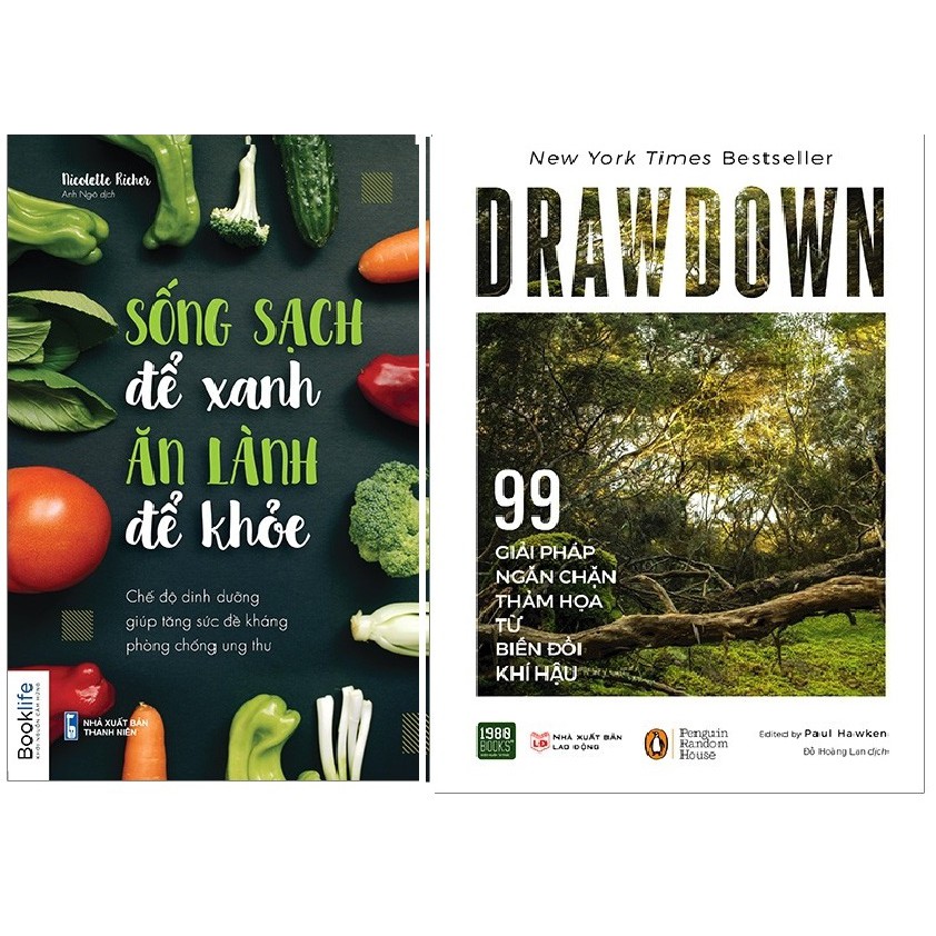Sách - Combo 2 Cuốn Drawdown, Sống sạch để xanh Ăn lành để khỏe