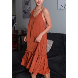 Đầm lụa đuôi cá cam InFAshion