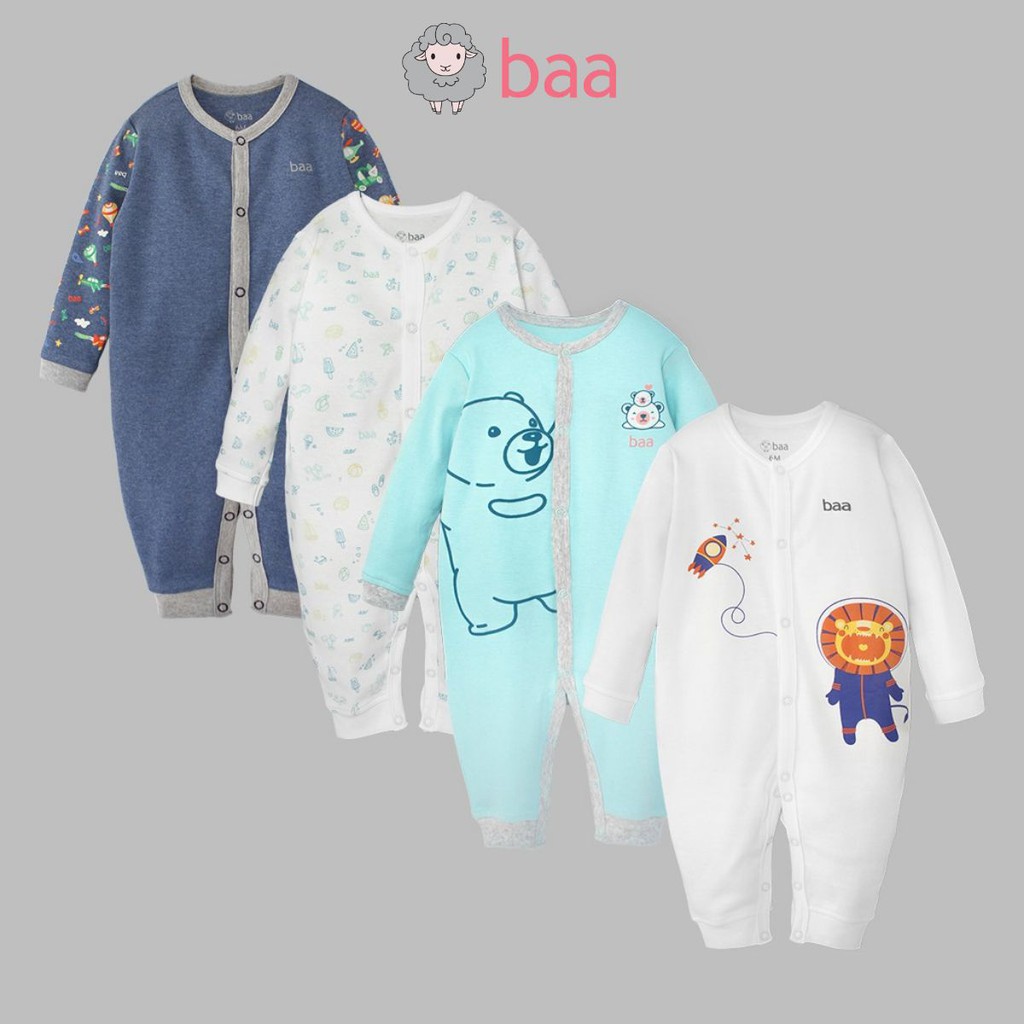 Bộ quần áo romper sơ sinh BAA BABY dài tay cho bé trai - BN-RP01D