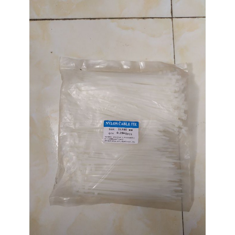 DÂY THÍT NHỰA - DÂY BUỘC NHỰA  MÀU TRẮNG 3×150MM