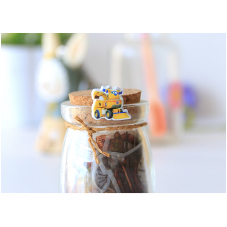 Sticker 3D chống thấm SUPER WINGS dán cho bé đồ chơi dán giải trí nhân vật yêu thích