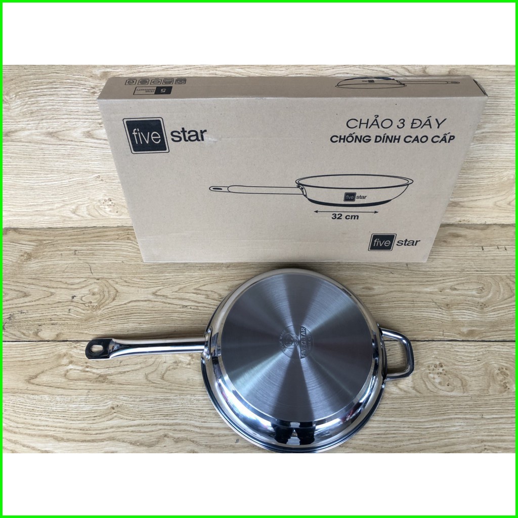 GIÁ SỐC!CHẢO CHỐNG DÍNH FIVESTAR 3 ĐÁY 32CM - ĐUN TỪGIÁ GIẢM SÂU