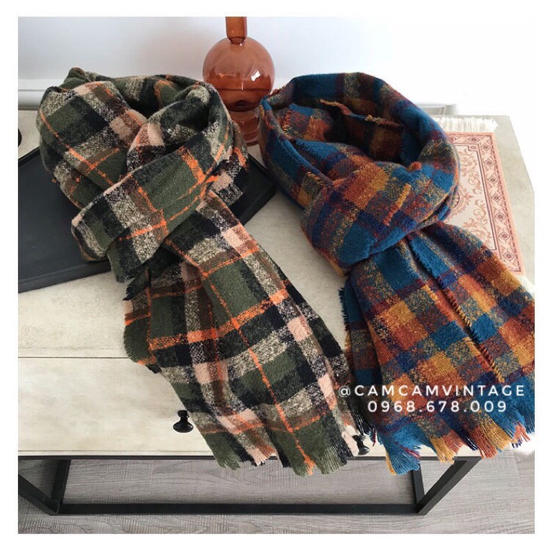 KHĂN QUÀNG CỔ NAM NỮ CHOÀNG CỔ LÔNG THỎ CARO VINTAGE, MỀM MỊN DÀY CỰC ẤM Maxshopdoc