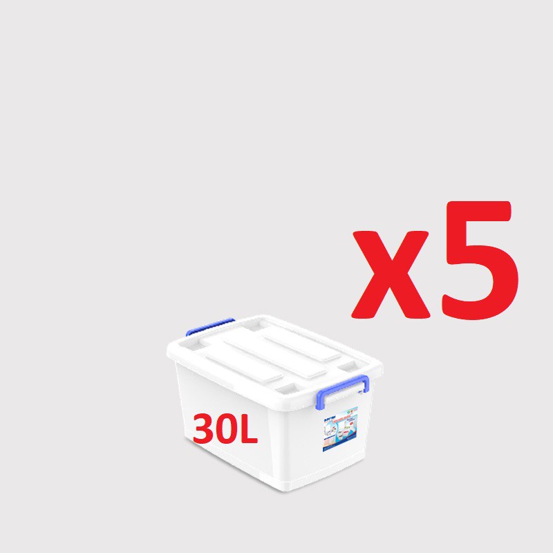 (Hà Nội) Combo 5 thùng nhựa đa năng 30L có bánh xe Duy Tân (Hàng Chính Hãng)