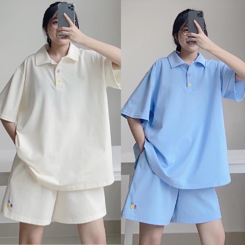 Set bộ nữ áo polo kèm quần Short NOAL trẻ trung / Bộ áo quần polo xinh xẻo 2 màu
