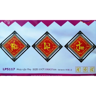 Tranh thêu chữ thập phúc lộc thọ lp5117