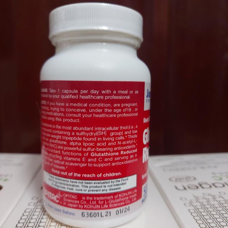 Viên uống hỗ trợ trắng da Glutathione 500mg hộp 60v date 2024