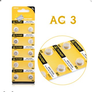 Bộ 10 viên  pin cho máy trợ thính và đồng hồ TIANQIU ALKLINE  AG3 392A